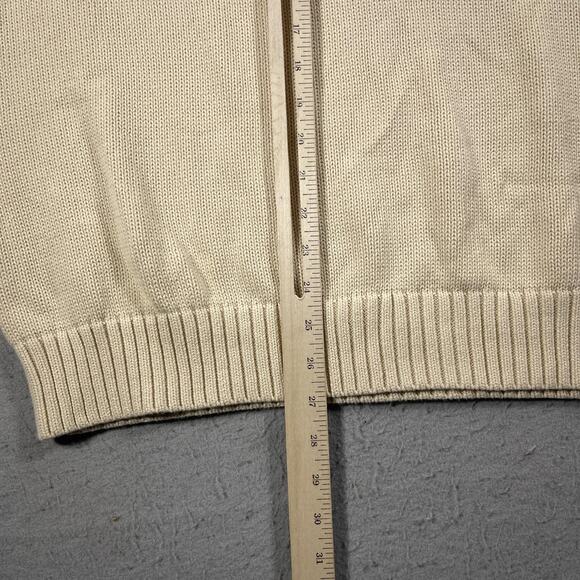 J Galt Sweater Women Large Beige Crewneck Cotton Knit Pullover Casual Minimalist - Picture 6 of 9